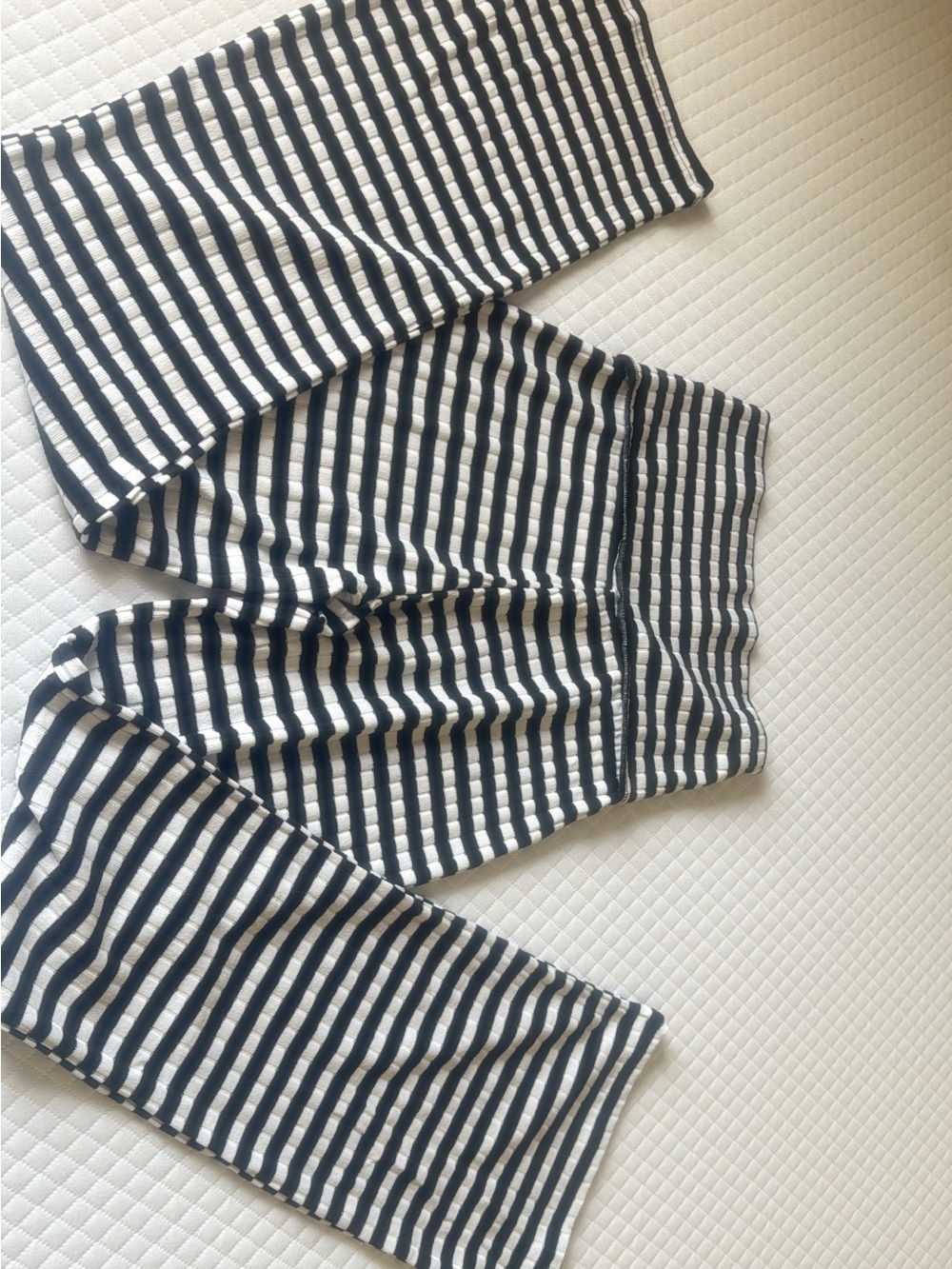 High-Waist Striped Women's Shorts in Navy and White